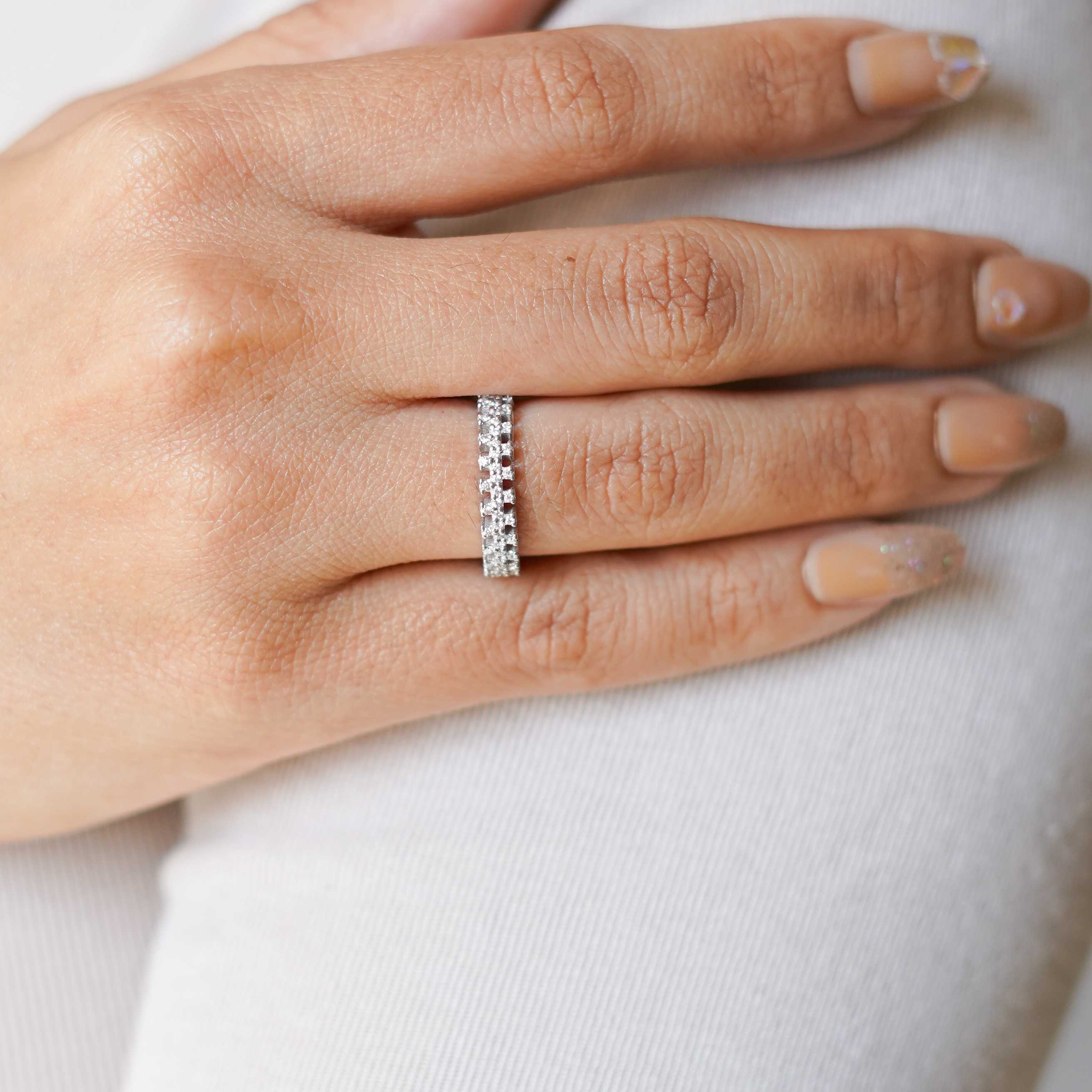 Queen Moissanite Eternity Ring